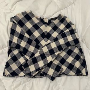 Zara plaid long-sleeve blouse